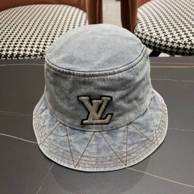 Louivuittonlv 新款路易威登牛仔老花渔夫帽 简单大方 男女通用遮阳帽