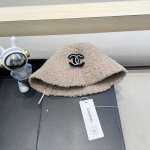 Chanel羊羔绒帽子女冬款2024新款渔夫帽女士秋冬季毛绒百搭防寒保暖盆帽