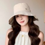 Chanel 香奈儿 2025夏季新款条纹蝴蝶结帽子女休闲百搭渔夫帽户 外遮阳防晒太阳帽