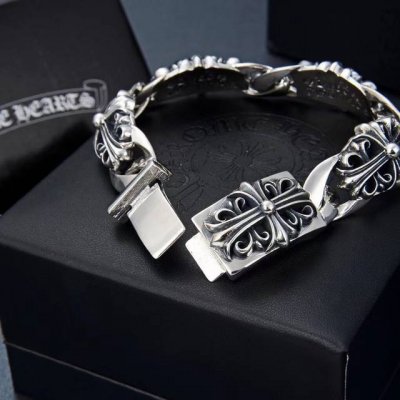 Chrome Hearts 克罗心潮牌十字军花 男女手链 长20 22厘米重约83克
