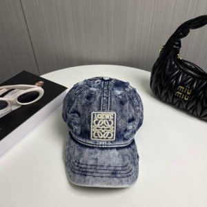 loewe罗意威新款洗水牛仔棒球帽 经典罗意威刺绣标志 男女同款 百搭透气 四季可佩戴
