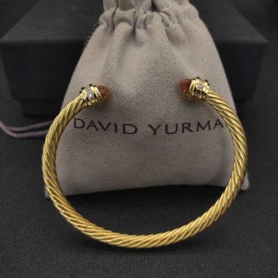 David Yurman 5Mm金色带钻香槟钻手镯 建议适合佩戴的手围15-20Cm 编号Dysz-138