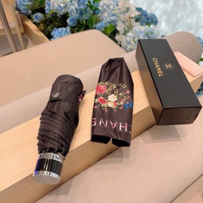 Chanel 香奈儿 五折手动折叠晴雨伞 选用台湾进口Uv防紫外线伞布 原单代工级品质 2色