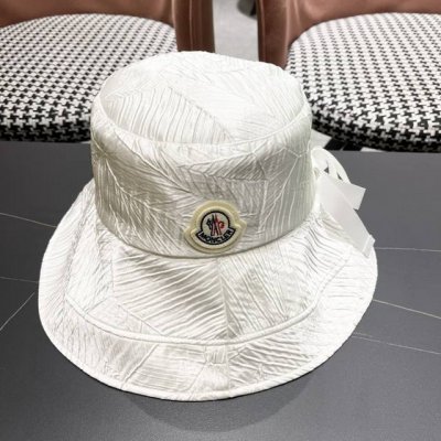 蒙口Moncler 2025 春夏新款渔夫帽女日系文艺韩版百搭宽 檐盆帽百搭遞阳帽