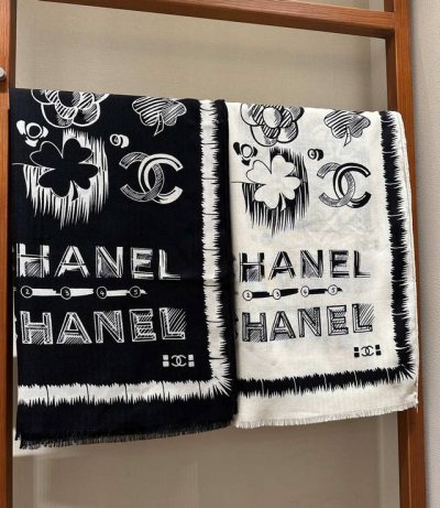 无与伦比上新 Chanel C 黑白始终经典 65*185 双面同色 二色上新