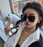 chanel2025官方早春新款，众多明星同款 香奈儿新款珍珠大框偏光墨镜 ，宝丽来超清偏光太阳镜型号：Ch1910