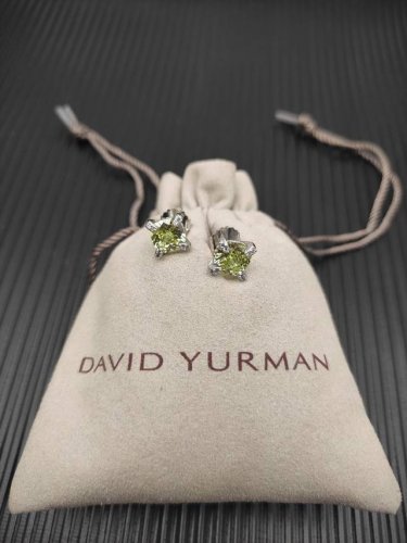 david Yurman主石8Mm四爪镶绿钻耳钉 编号 Dyeh-128