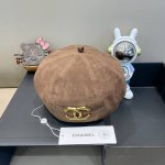 Chanel 春秋新款c字母标南瓜贝雷帽子女时尚休闲百搭韩版网红英伦风薄款