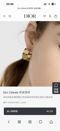 迪奥 新款一线大牌都爱的Dior 迪奥 新品耳环金属质感逆袭版字母潮范儿抢风头 完全胜任现代年轻人街拍、度假时尚搭成为夏日最炙手的时髦单品...