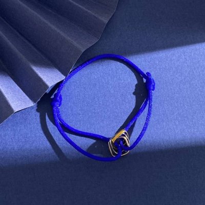 Kd80 40 45 无标cartier 卡地亚风格简约百搭情侣款环环相扣光面正方形小三环三色环手绳手链
