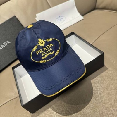 配盒子布袋 prada 普拉达 新款原单棒球帽 金丝刺绣 1:1开模订制 原厂金丝线精细刺绣 原版牛津布料+头层牛皮 做工完美 质量超赞 纯棉内里 基础头围56