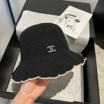 chanel香奈儿针织手钩渔夫帽 波浪边小礼帽 头围57Cm