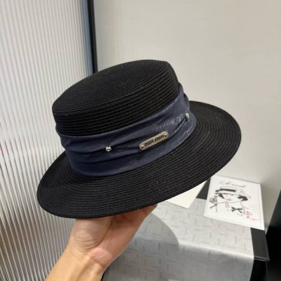 P Miumiu缪缪新款平顶礼帽，高级定制，头围57Cm