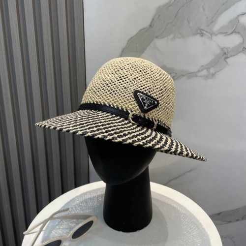 prada普拉达 草帽 名媛风盆帽 高级细草制作 高端定制 头围57Cm