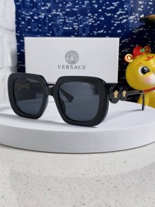 Versace范思哲 2025新款两个圈新款简约大方框太阳镜个性风潮金属五角星防晒墨镜 男女通用