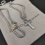 david Yurman 黑色十字架项链。链条粗3Mm，长度50+5Cm或长度60+5Cm延迟链 编号Dyxl-004