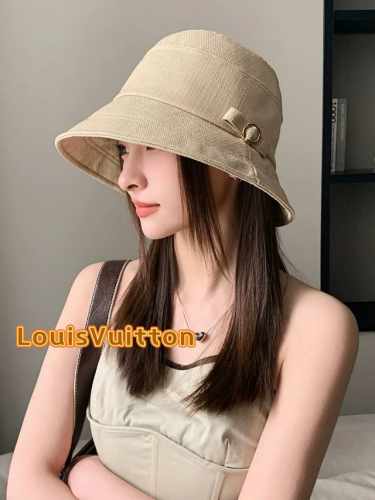 p100 路易威登棒球帽 Louisvuitton新款Lv法式甜美蕾丝草春夏新款韩版蝴蝶结渔夫帽子女遮阳帽防晒显脸小百搭休闲短檐盆帽
