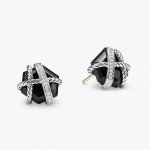 V金上新。David Yurman 六角钻耳钉 黑玛瑙 蓝水晶 白水晶 尺寸11Mm