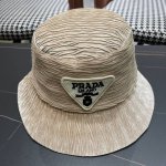 prada普拉达 新款大帽檐刺绣遮阳帽，渔夫帽，小红书网红爆款 防紫外线大檐遮脸防晒太阳渔夫帽