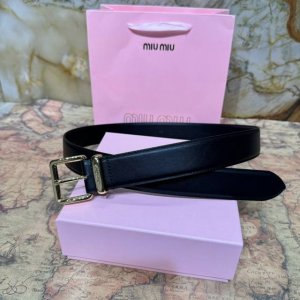 miu～Miu 3.4Cm宽 五金纯铜针扣 双面头层进口牛皮 质感十足 非市场通货P220