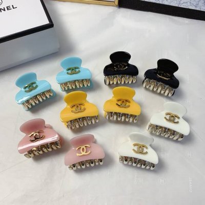 Chanel小香 chanel发夹 彩色钛钢Logo抓夹韩版小边夹 精致小仙女必入单品 宝藏款 闭眼入推荐款 一对