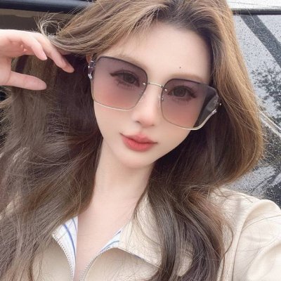 Dior时尚无框太阳镜镜片 顶级奢侈品 高品质[亲亲] 气质非凡 女士开车墨镜[爱情] 型号：Cd95810