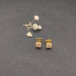 david Yurman主石5Mm 四爪镶钻黄金香槟石耳钉。 编号Dyeh-015