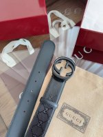 gucci 经典Pvc定制亮光面料 宽度4.0Cm 专柜新版Logo横标，原版进口南非皮底，精品双G铜扣 高端品质，不惧对比。