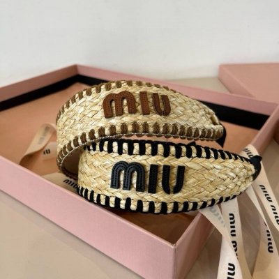 Miumiu缪缪拉菲草发箍