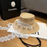 chanel香奈儿新款草帽 拉菲草镂空礼帽 仙女必备 头围57Cm