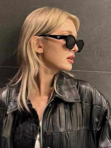 p100 Prada普拉达 2025新款墨镜男女同款防紫外线复古板材猫眼太阳眼镜 猫眼蝴形 Spr A02
