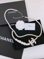 chanel 金属 树脂与人造珍珠 银与珍珠白 极致精致珍珠链 均码