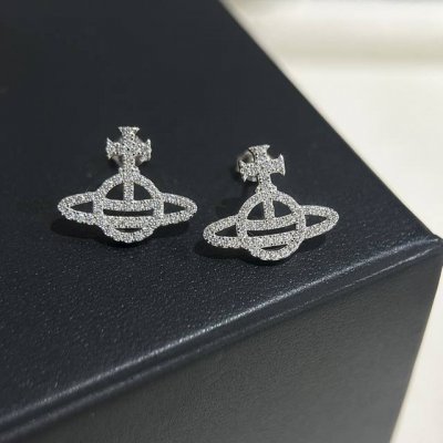 a0034 Vivienne Westwood 微微安 西太后最新力作土星 星球 耳钉 明星同款 一比一 S925纯银材质定制 土星镶钻耳钉 时尚潮流网红必备