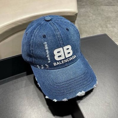 Balenciaga巴黎世家新款牛仔破洞街头风棉布棒球帽 个性时尚款 休闲带点酷酷的感觉 中性款 男女同款 多种色系 超好搭 头围:56-58Cm均可