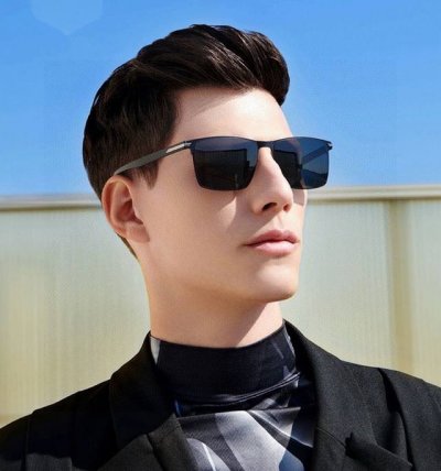 Gucci 男款炫彩飞行员偏光太阳镜 材质：高清尼龙加厚卡槽高清偏光镜片 无边框镜架颜型号：G9227