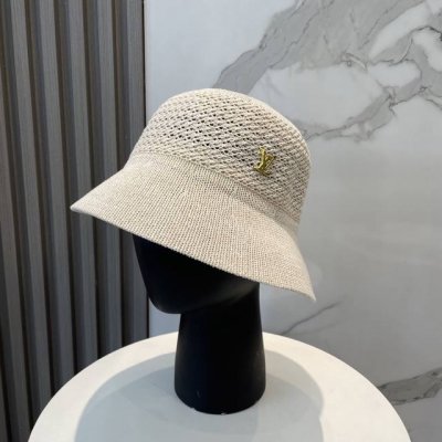 lv路易威登新款针织盆帽，高密度制作，一顶超级有品位的草帽了~出街首选！帽型超美腻颜色妥妥，轻便携带！小仙女人手必备 头围57Cm