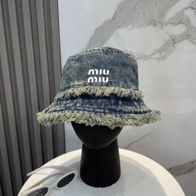 配防尘袋 Miumiu缪缪2025新款洗水软牛仔男女款渔夫帽 简约折叠遮阳～非常有质感的一款