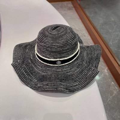 Chanel香奈儿草帽，荷叶边遮阳帽，名媛风，出游必备，头围57Cm
