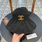 香奈儿Chanel空顶大帽檐太阳帽可扎马尾宽檐显脸小防晒遮阳帽子度假休闲渔夫帽