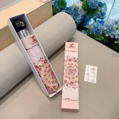 Chanel 香奈儿 新款 三折自动折叠晴雨伞 做工精细 气质 时尚 炒鸡好看！防紫外线 人手必备 ！
