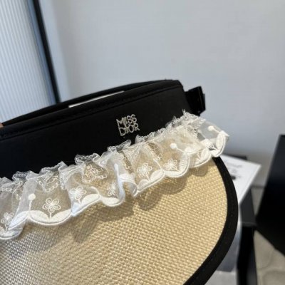 dior迪奥拉菲草空顶遮阳帽
