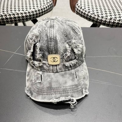香奈儿Chanel 新品牛仔破洞棒球帽 小香经典简约 时尚休闲设计 跑量新品