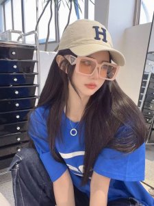 prada普拉达 2025时尚金属多边形大框太阳眼镜男款个性遮阳墨镜女格子镜片
