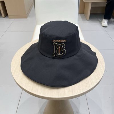 巴宝莉Burberry渔夫帽女早春夏季时尚防晒帽大檐遮脸百搭休闲遮阳帽防紫外线帽子