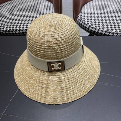 Celine赛琳 新夏季休闲防晒遮脸麦杆盆帽沙滩草帽，出街必备超好搭配，赶紧入手！