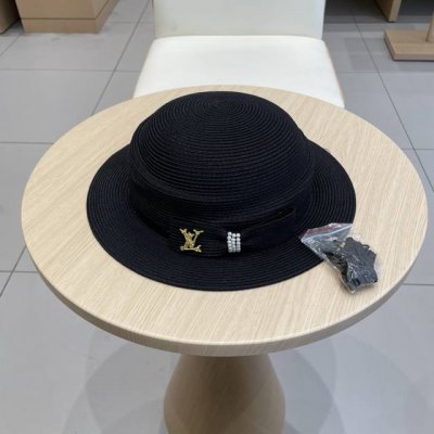 路易威登棒球帽 Louisvuitton2025夏季新款蝴蝶结防晒草帽盆帽女韩版气质草编帽出游草帽