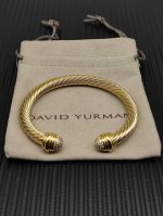 david Yurman 7Mm半边钻金色手镯 编号 Dysz-333