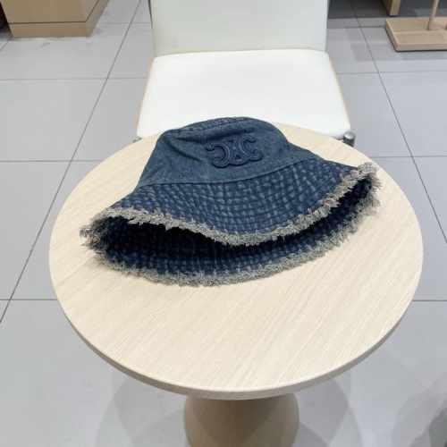 Celine塞琳新款复古凯旋门牛仔做旧毛边渔夫帽棒球帽遮阳帽男女同款鸭舌帽