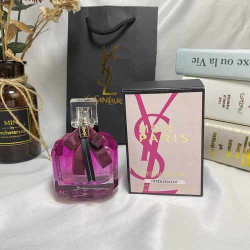 专柜品质 Ysl圣罗兰 Intensement 新版反转巴黎玫瑰花香调女士浓香水90Ml Mon Paris Intensement 香调：花香甘苔调 前调：香