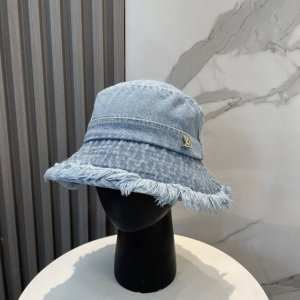 Louivuittonlv路易威登 新款洗水牛仔渔夫帽 简单大方 男女通用遮阳帽